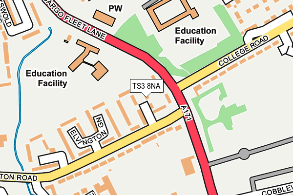 TS3 8NA map - OS OpenMap – Local (Ordnance Survey)