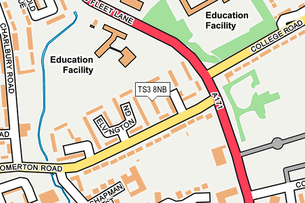 TS3 8NB map - OS OpenMap – Local (Ordnance Survey)