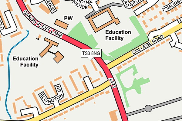 TS3 8NG map - OS OpenMap – Local (Ordnance Survey)