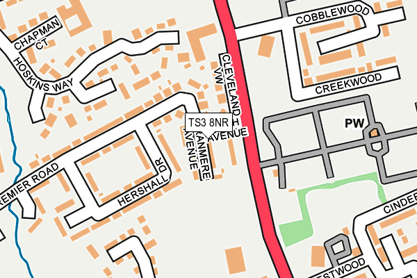 TS3 8NR map - OS OpenMap – Local (Ordnance Survey)