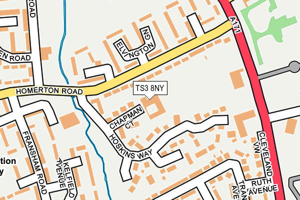 TS3 8NY map - OS OpenMap – Local (Ordnance Survey)