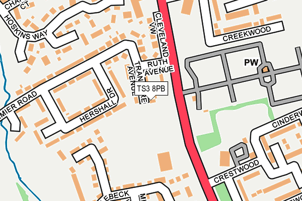 TS3 8PB map - OS OpenMap – Local (Ordnance Survey)
