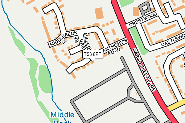 TS3 8PF map - OS OpenMap – Local (Ordnance Survey)