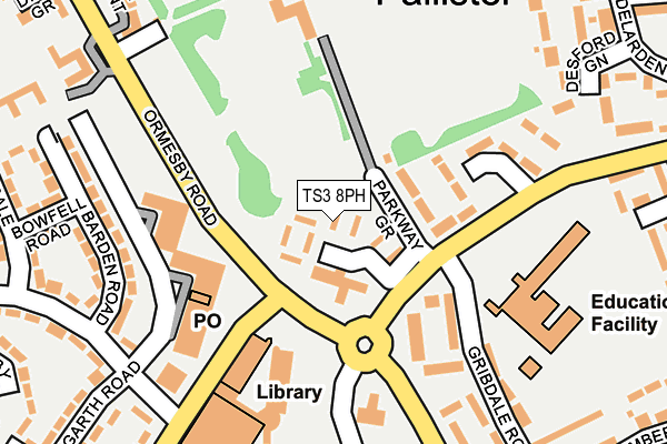 TS3 8PH map - OS OpenMap – Local (Ordnance Survey)