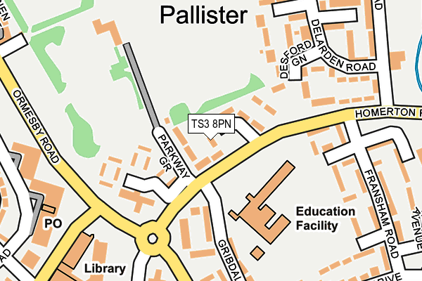 TS3 8PN map - OS OpenMap – Local (Ordnance Survey)