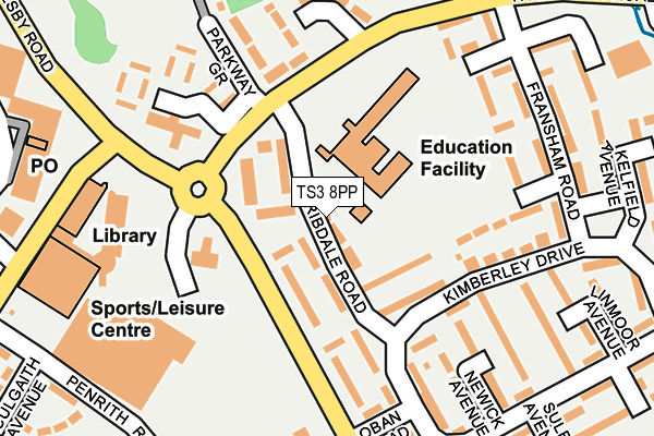 TS3 8PP map - OS OpenMap – Local (Ordnance Survey)