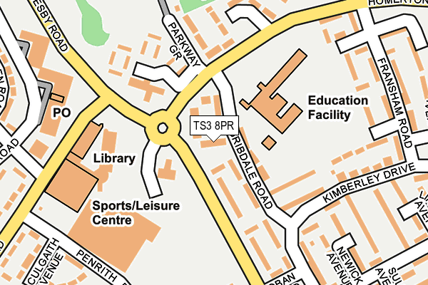 TS3 8PR map - OS OpenMap – Local (Ordnance Survey)