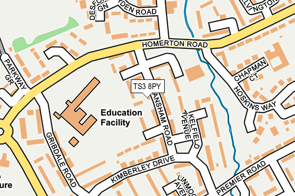 TS3 8PY map - OS OpenMap – Local (Ordnance Survey)