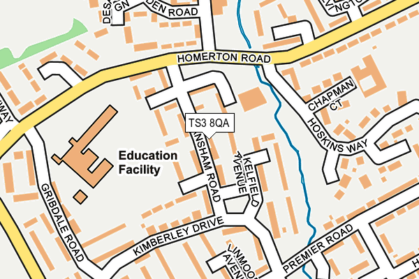 TS3 8QA map - OS OpenMap – Local (Ordnance Survey)