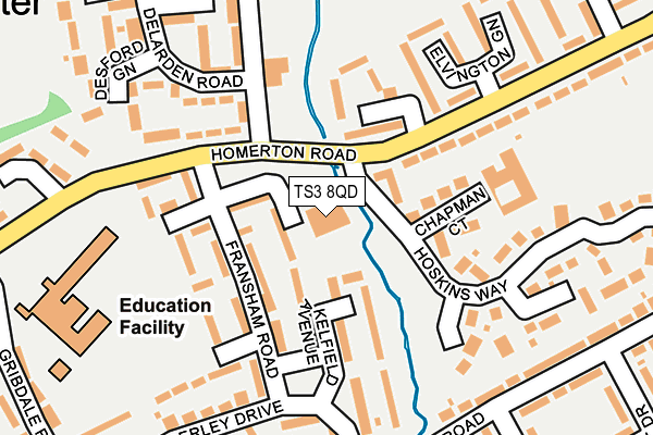 TS3 8QD map - OS OpenMap – Local (Ordnance Survey)