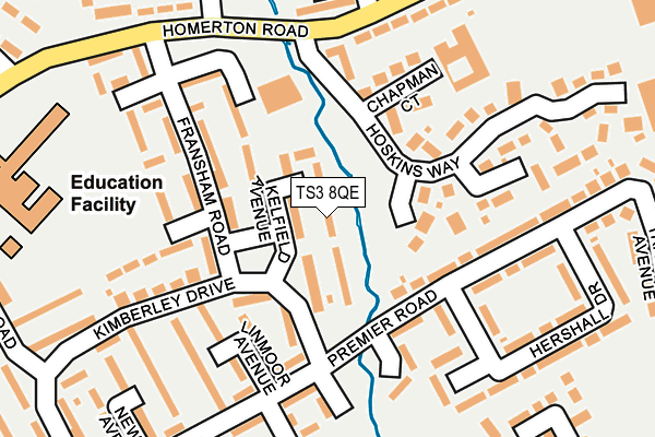 TS3 8QE map - OS OpenMap – Local (Ordnance Survey)