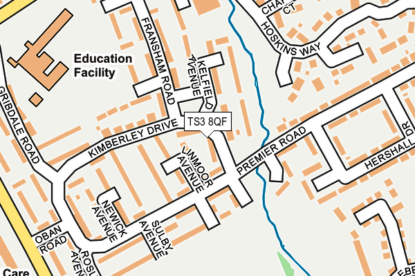 TS3 8QF map - OS OpenMap – Local (Ordnance Survey)