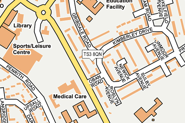 TS3 8QN map - OS OpenMap – Local (Ordnance Survey)