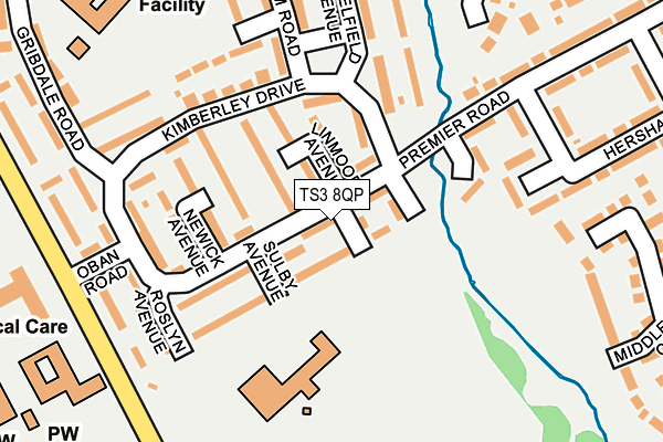 TS3 8QP map - OS OpenMap – Local (Ordnance Survey)