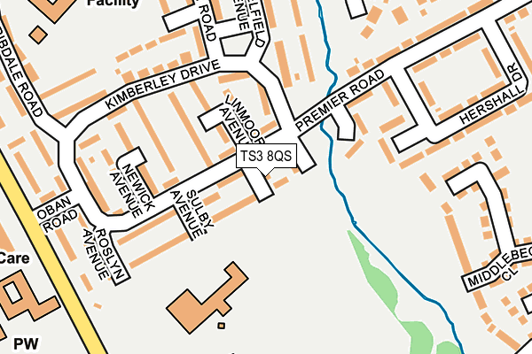 TS3 8QS map - OS OpenMap – Local (Ordnance Survey)