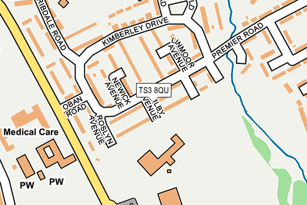 TS3 8QU map - OS OpenMap – Local (Ordnance Survey)