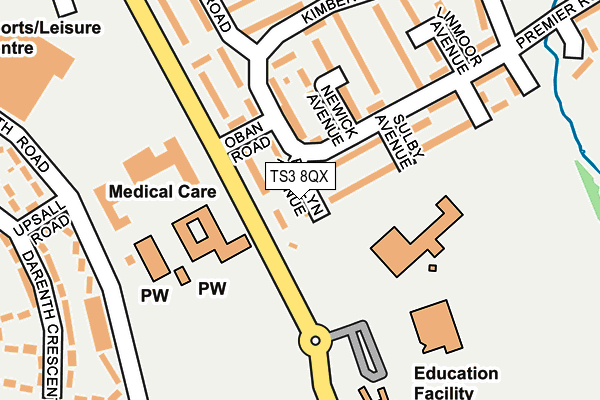 TS3 8QX map - OS OpenMap – Local (Ordnance Survey)