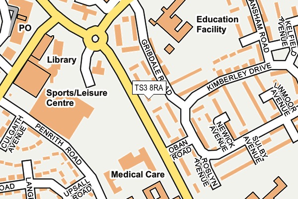 TS3 8RA map - OS OpenMap – Local (Ordnance Survey)