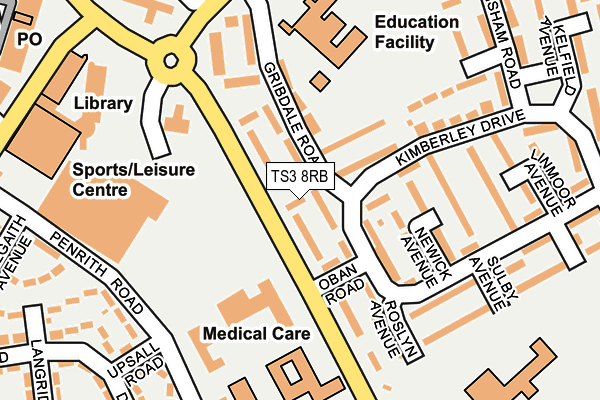 TS3 8RB map - OS OpenMap – Local (Ordnance Survey)