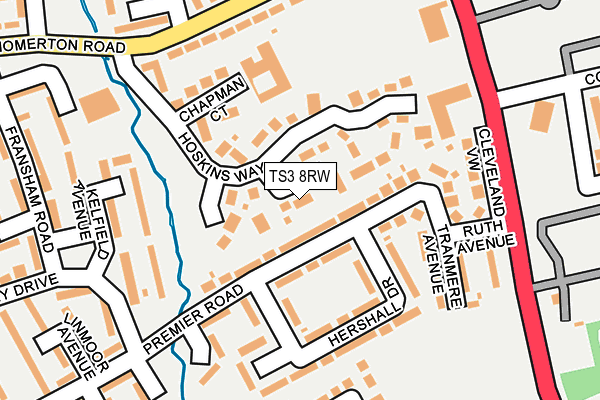 TS3 8RW map - OS OpenMap – Local (Ordnance Survey)