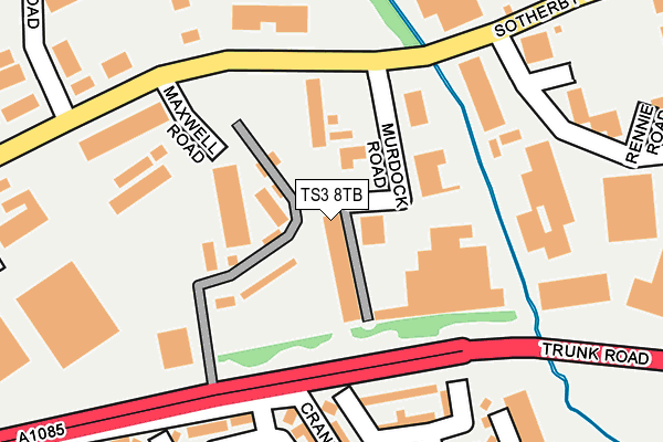 TS3 8TB map - OS OpenMap – Local (Ordnance Survey)