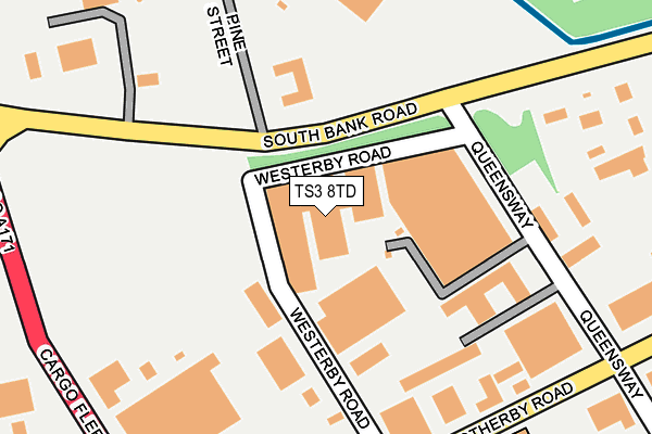 TS3 8TD map - OS OpenMap – Local (Ordnance Survey)