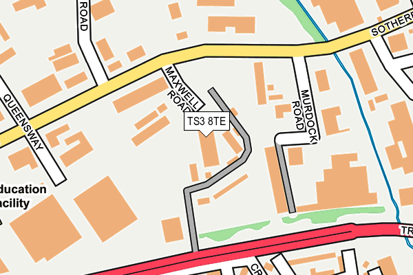 TS3 8TE map - OS OpenMap – Local (Ordnance Survey)