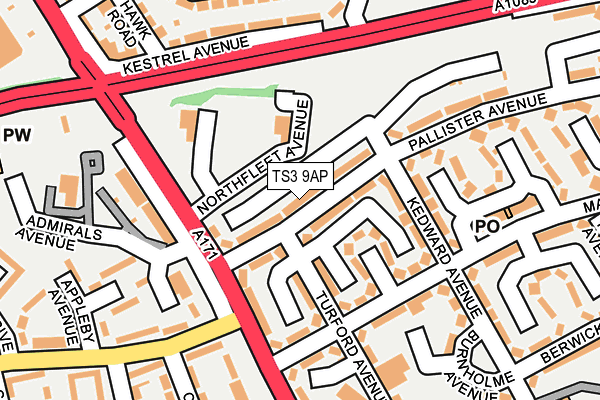 TS3 9AP map - OS OpenMap – Local (Ordnance Survey)