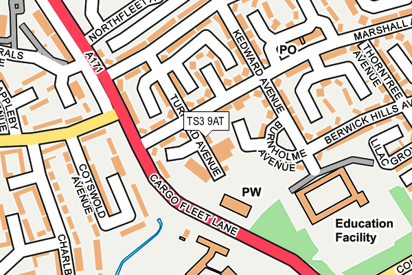 TS3 9AT map - OS OpenMap – Local (Ordnance Survey)