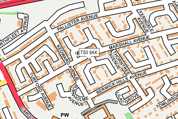 TS3 9AX map - OS OpenMap – Local (Ordnance Survey)