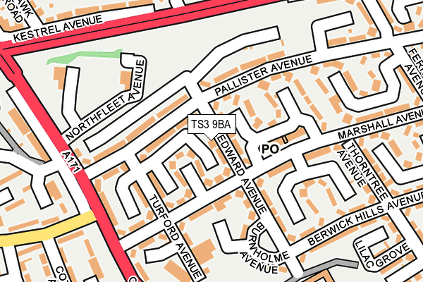 TS3 9BA map - OS OpenMap – Local (Ordnance Survey)