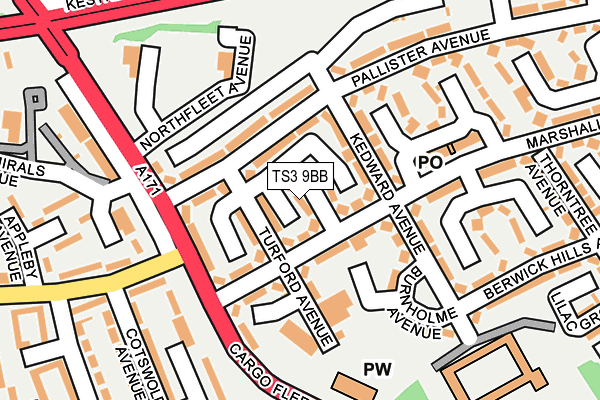 TS3 9BB map - OS OpenMap – Local (Ordnance Survey)