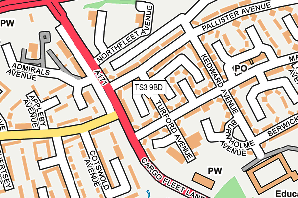 TS3 9BD map - OS OpenMap – Local (Ordnance Survey)