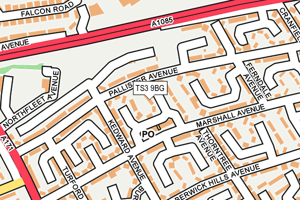 TS3 9BG map - OS OpenMap – Local (Ordnance Survey)