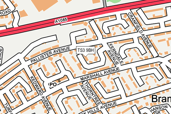 TS3 9BH map - OS OpenMap – Local (Ordnance Survey)