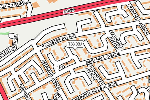 TS3 9BJ map - OS OpenMap – Local (Ordnance Survey)