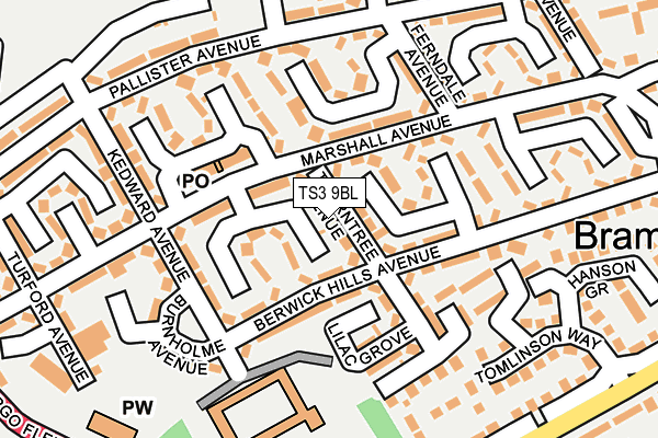 TS3 9BL map - OS OpenMap – Local (Ordnance Survey)