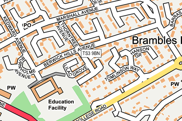 TS3 9BN map - OS OpenMap – Local (Ordnance Survey)