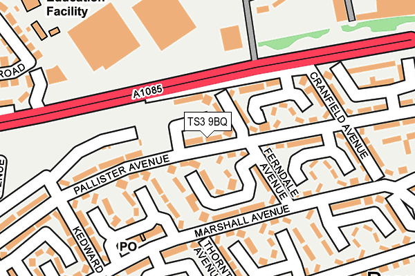 TS3 9BQ map - OS OpenMap – Local (Ordnance Survey)