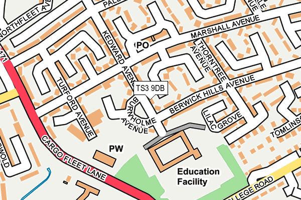 TS3 9DB map - OS OpenMap – Local (Ordnance Survey)