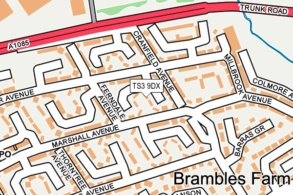 TS3 9DX map - OS OpenMap – Local (Ordnance Survey)