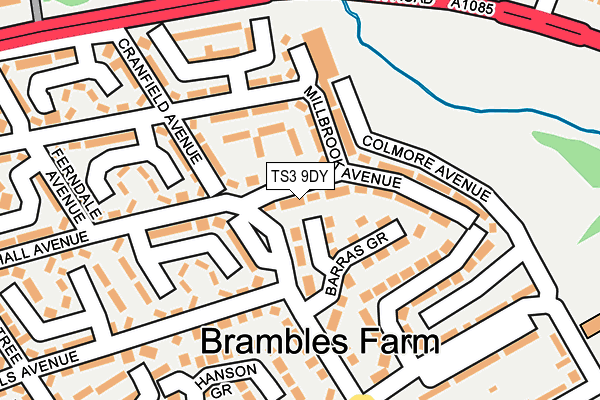 TS3 9DY map - OS OpenMap – Local (Ordnance Survey)