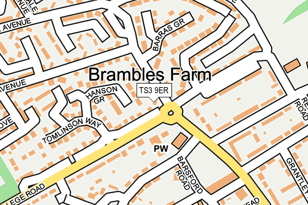 TS3 9ER map - OS OpenMap – Local (Ordnance Survey)