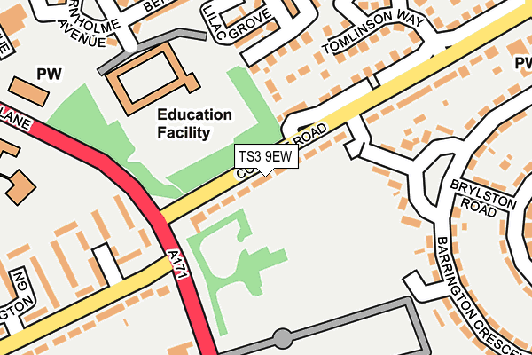 TS3 9EW map - OS OpenMap – Local (Ordnance Survey)