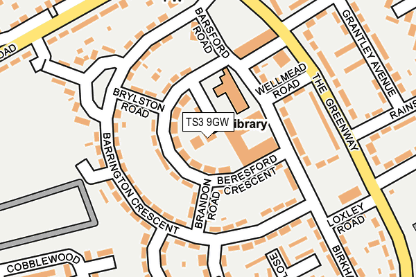 TS3 9GW map - OS OpenMap – Local (Ordnance Survey)