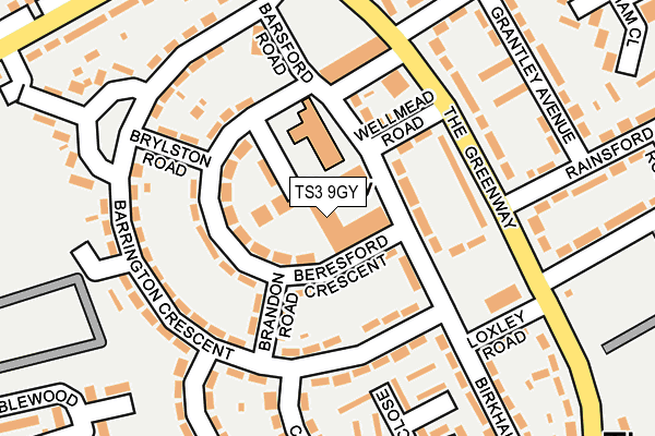 TS3 9GY map - OS OpenMap – Local (Ordnance Survey)