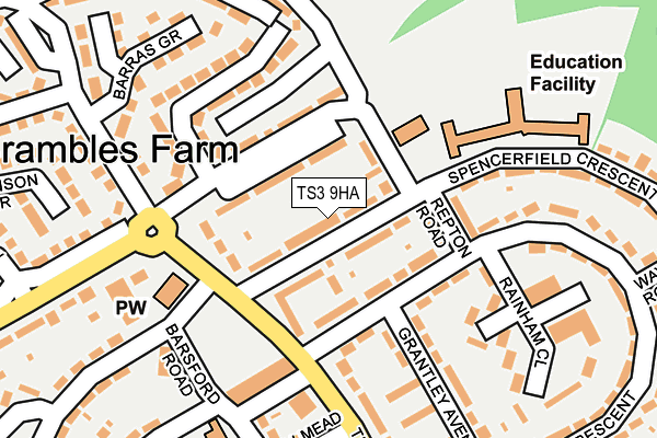 TS3 9HA map - OS OpenMap – Local (Ordnance Survey)