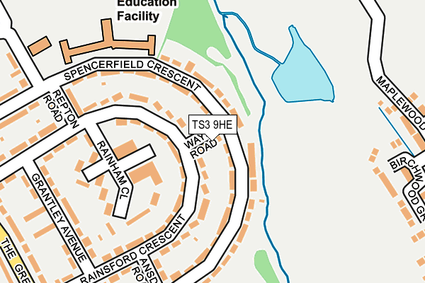 TS3 9HE map - OS OpenMap – Local (Ordnance Survey)