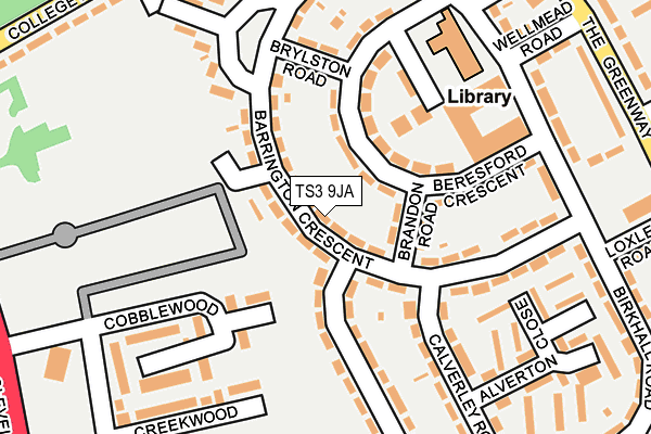 TS3 9JA map - OS OpenMap – Local (Ordnance Survey)