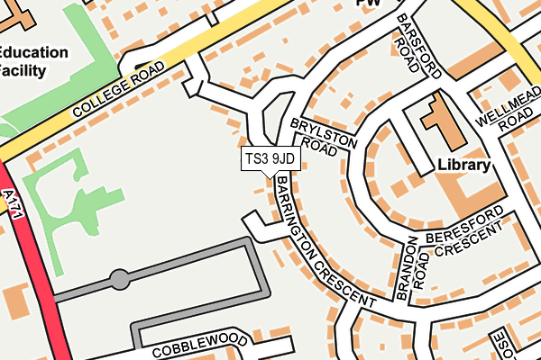 TS3 9JD map - OS OpenMap – Local (Ordnance Survey)